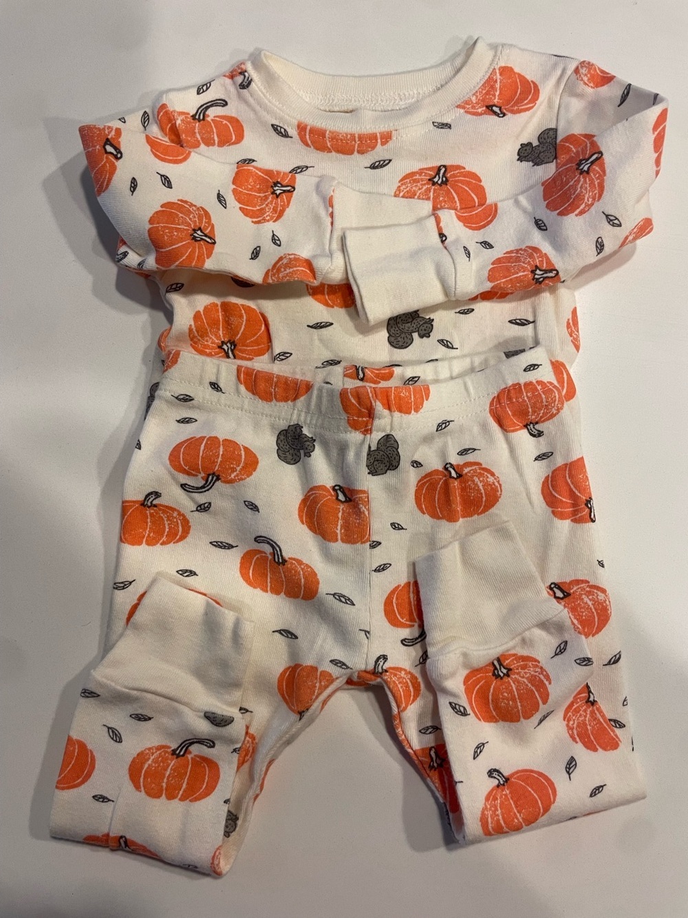 Carters Little Planet Organic Halloween Fall 2 Piece Pajamas 6M Pumpkins - Picture 2 of 4